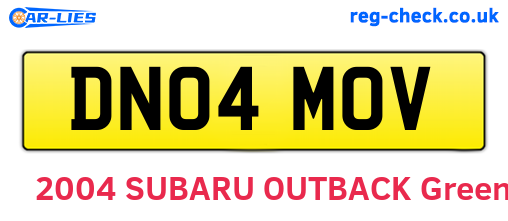 DN04MOV are the vehicle registration plates.