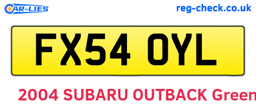 FX54OYL are the vehicle registration plates.