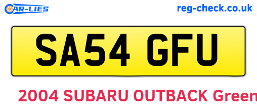 SA54GFU are the vehicle registration plates.