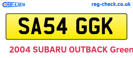 SA54GGK are the vehicle registration plates.