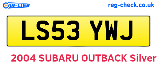LS53YWJ are the vehicle registration plates.
