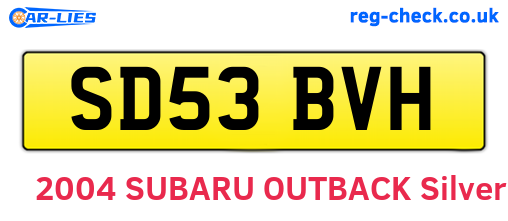 SD53BVH are the vehicle registration plates.