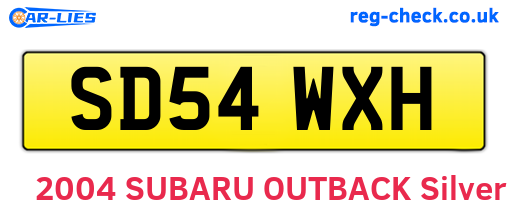 SD54WXH are the vehicle registration plates.