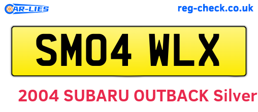 SM04WLX are the vehicle registration plates.