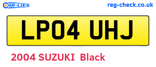 LP04UHJ are the vehicle registration plates.