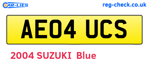 AE04UCS are the vehicle registration plates.