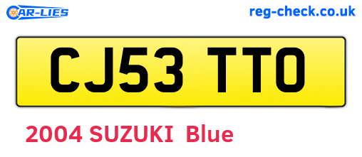 CJ53TTO are the vehicle registration plates.