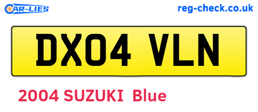 DX04VLN are the vehicle registration plates.