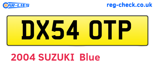 DX54OTP are the vehicle registration plates.