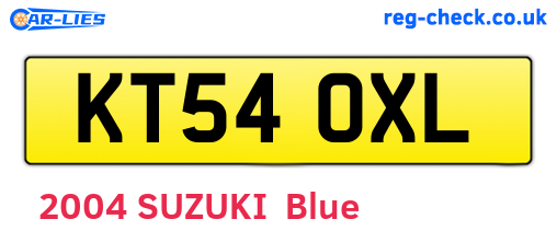 KT54OXL are the vehicle registration plates.