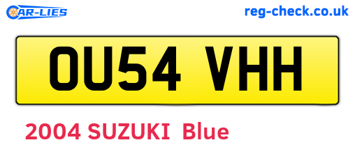 OU54VHH are the vehicle registration plates.