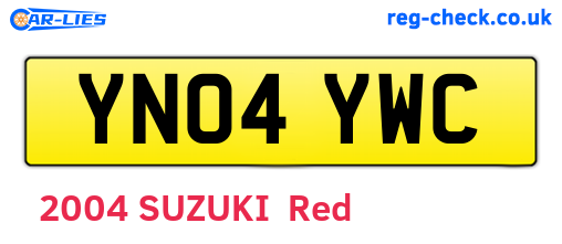 YN04YWC are the vehicle registration plates.