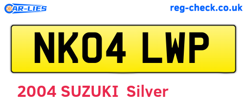NK04LWP are the vehicle registration plates.