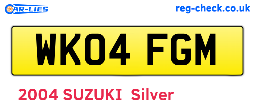 WK04FGM are the vehicle registration plates.