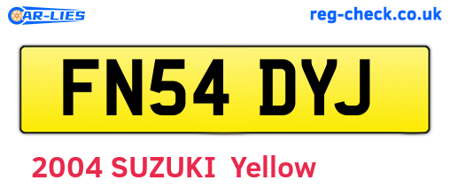 FN54DYJ are the vehicle registration plates.