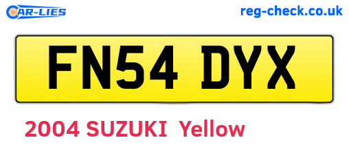 FN54DYX are the vehicle registration plates.
