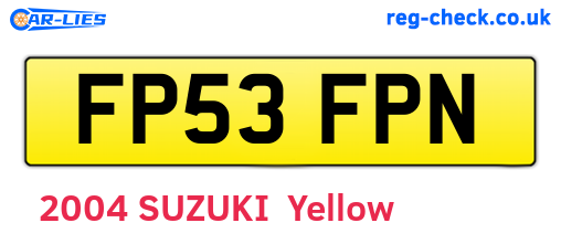 FP53FPN are the vehicle registration plates.