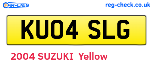 KU04SLG are the vehicle registration plates.