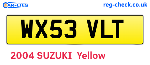 WX53VLT are the vehicle registration plates.