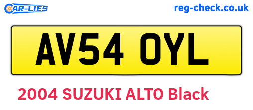 AV54OYL are the vehicle registration plates.