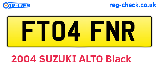 FT04FNR are the vehicle registration plates.