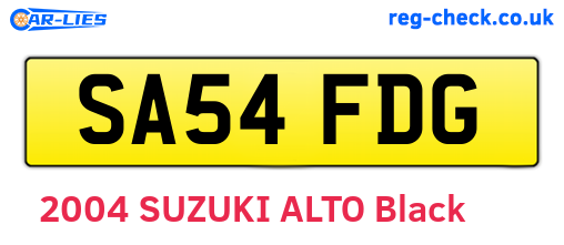 SA54FDG are the vehicle registration plates.