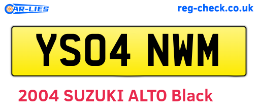 YS04NWM are the vehicle registration plates.