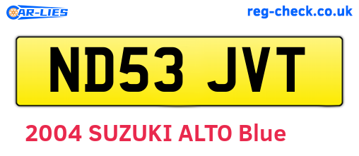 ND53JVT are the vehicle registration plates.