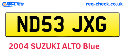 ND53JXG are the vehicle registration plates.