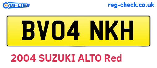 BV04NKH are the vehicle registration plates.