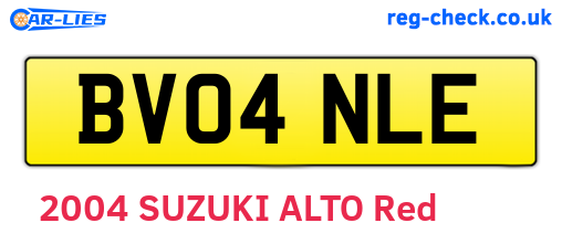 BV04NLE are the vehicle registration plates.