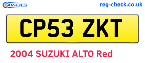 CP53ZKT are the vehicle registration plates.