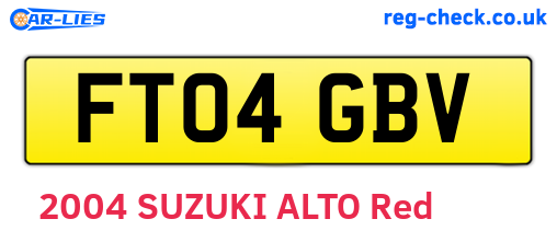FT04GBV are the vehicle registration plates.