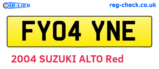FY04YNE are the vehicle registration plates.