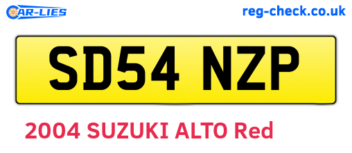 SD54NZP are the vehicle registration plates.