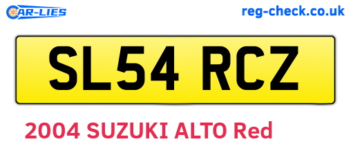 SL54RCZ are the vehicle registration plates.