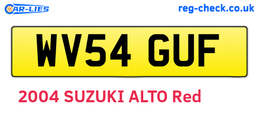 WV54GUF are the vehicle registration plates.
