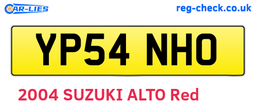 YP54NHO are the vehicle registration plates.
