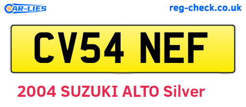 CV54NEF are the vehicle registration plates.