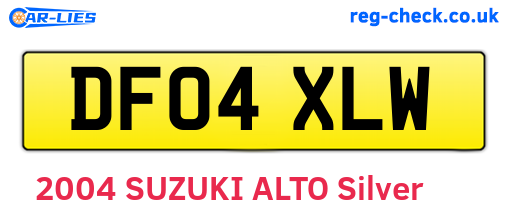 DF04XLW are the vehicle registration plates.