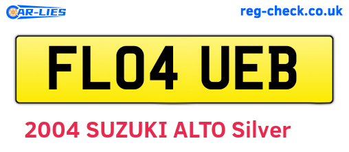 FL04UEB are the vehicle registration plates.