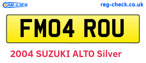 FM04ROU are the vehicle registration plates.