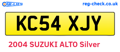 KC54XJY are the vehicle registration plates.