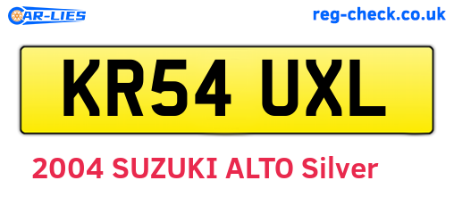 KR54UXL are the vehicle registration plates.