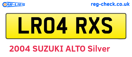 LR04RXS are the vehicle registration plates.
