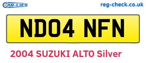 ND04NFN are the vehicle registration plates.