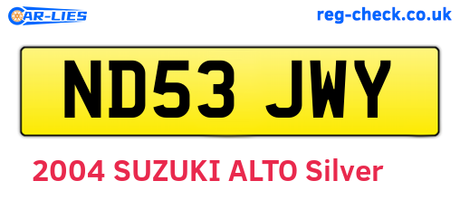 ND53JWY are the vehicle registration plates.
