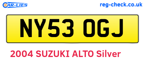 NY53OGJ are the vehicle registration plates.