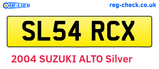 SL54RCX are the vehicle registration plates.