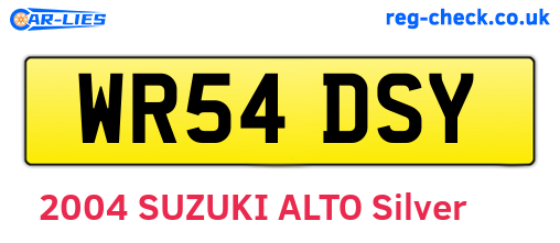 WR54DSY are the vehicle registration plates.
